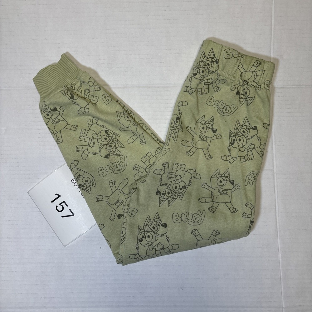 Bluey Kids Sage Green All Over Print Fleece Jogger Pants Size 4T 25P6114EY
